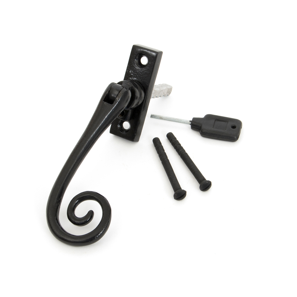 From The Anvil Slim Monkeytail Espag Window Handle - Black (Right-Hand)